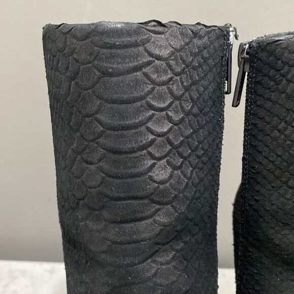 Ash Black Leather Textured Boots/Booties Size 38 US 8 - Picture 4 of 13